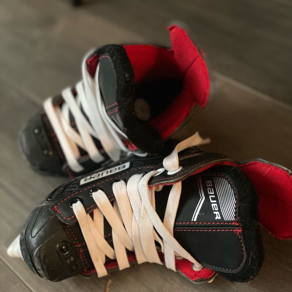 Bauer Kids Black and Red Ice Skates
